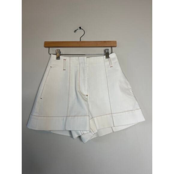 NEW Rebecca Taylor Relaxed Fit Cora Classic Denim Stretch Short White Size: 0 - Picture 2 of 8
